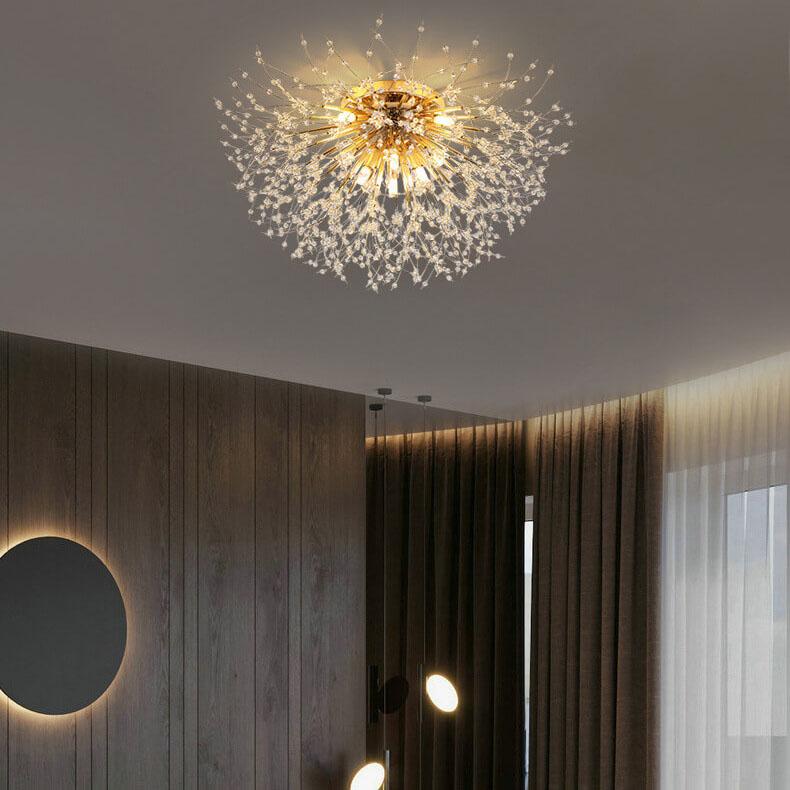 Dandelion Crystal Semi-Flush Ceiling Light