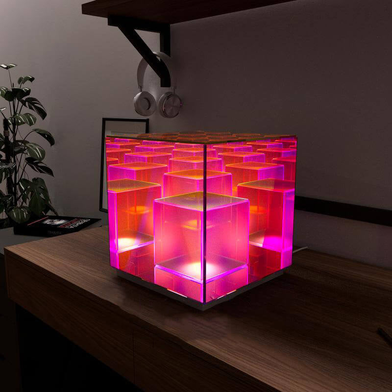 Nordic Creative Stereo Rubik's Cube LED Night Light Touch Switch Table Lamp