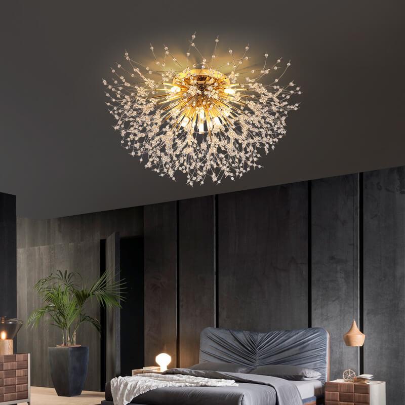 Dandelion Crystal Semi-Flush Ceiling Light