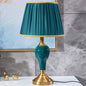 Vintage Fabric Waterdrop Base Ceramic 1-Light Table Lamp