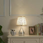 Simple Fabric Lampshade Silver Base 1-Light Table Lamp