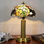 European Vintage Tiffany Stained Glass 1-Light Table Lamp