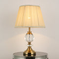 Simple Fabric Lampshade Crystal Decorative 1-Light Table Lamp