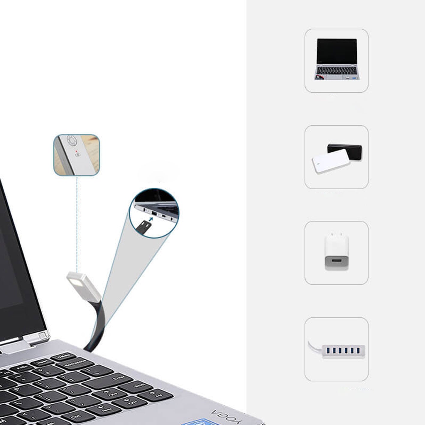 Mini Clip USB Charging LED Table Lamp Bookmark Light