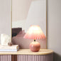 Vintage Pleated Fabric Lampshade Ceramic 1-Light Table Lamp