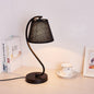 Nordic Cylinder Fabric Shade Curved 1-Light Table Lamp