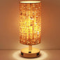 Modern Wood Grain Fabric Shade 1-Light Table Lamp
