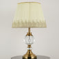 Simple Fabric Lampshade Crystal Decorative 1-Light Table Lamp