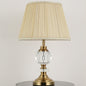 Simple Fabric Lampshade Crystal Decorative 1-Light Table Lamp