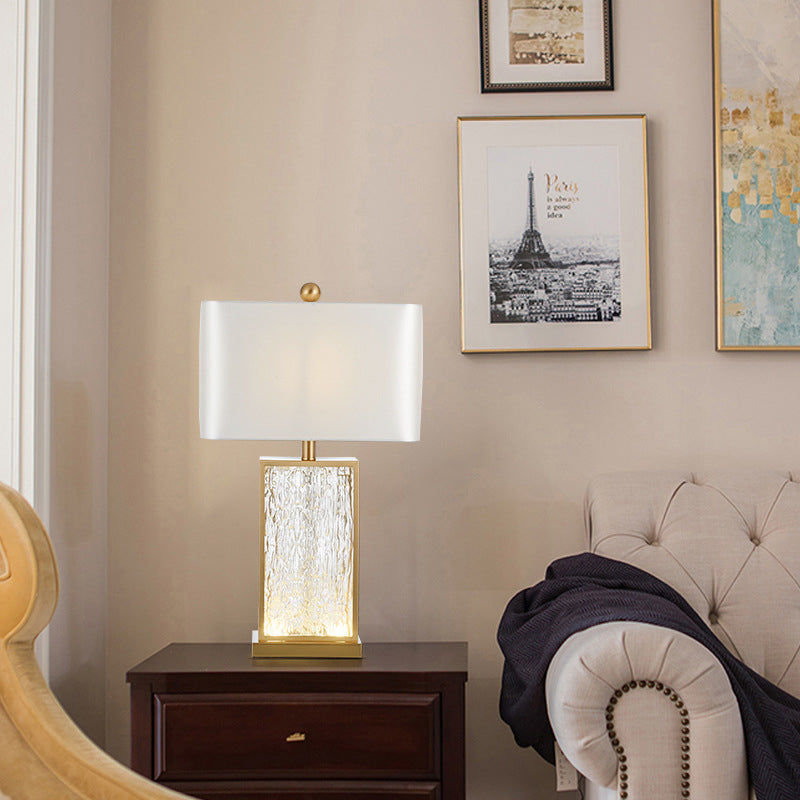 Simple Modern Glass Corrugated 1-Light Table Lamp