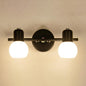Vintage White Glass Dome Vanity Light 2/3 Light Wall Sconce Lamp