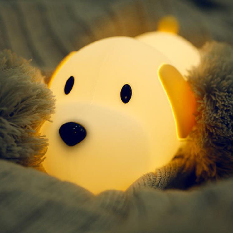 Cartoon Dumb Dog Silicone LED Pat Night Light Table Lamp