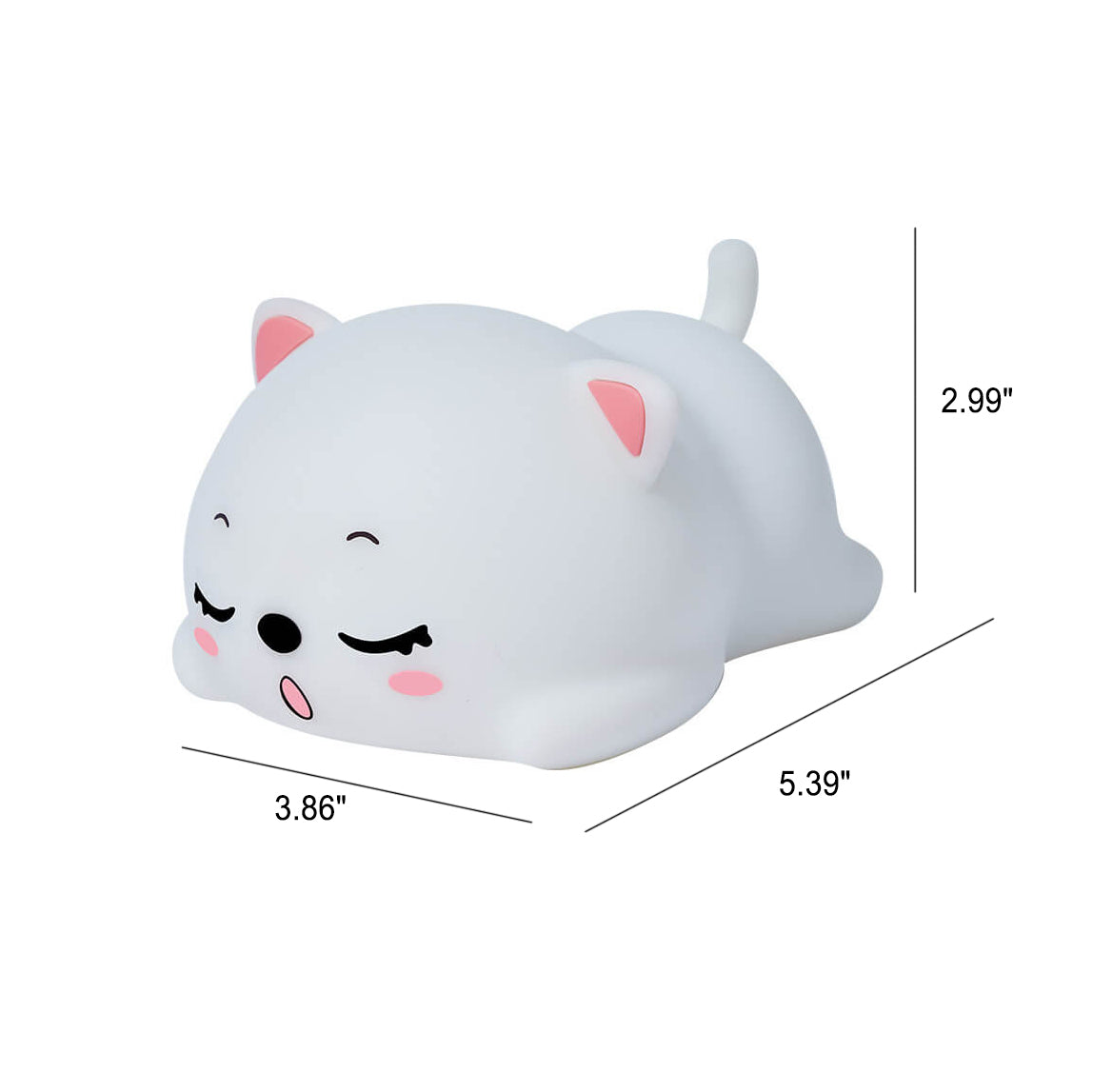 Creative Lovely Cat Silicone Pat Remote Control LED Night Light Table Lamp