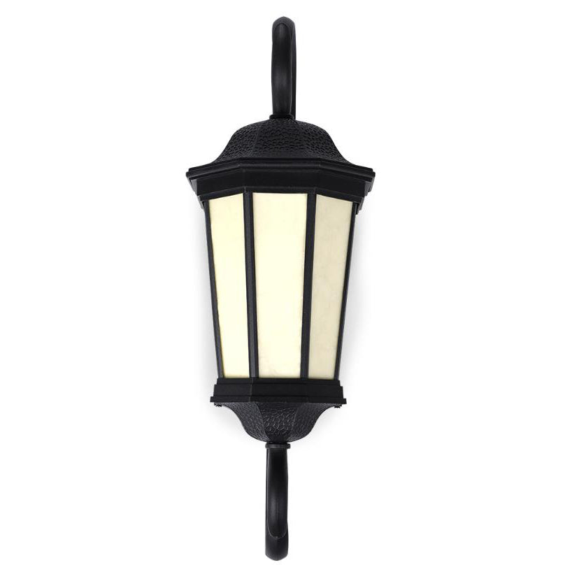 Retro Octagonal Lantern Aluminum Faux Lucite Waterproof 1-Light Outdoor Wall Sconce Lamp
