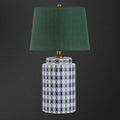 Modern Cylindrical Ceramic Linen Hardware 1-Light Table Lamp