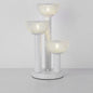 Modern Eclectic Iron Mesh Geometric Semi-Circular Hardware Base 3-Light Table Lamp For Home Office