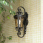 Traditional European Waterproof Aluminum Glass Cylinder 1-Light Wall Sconce Lamp For Outdoor Patio