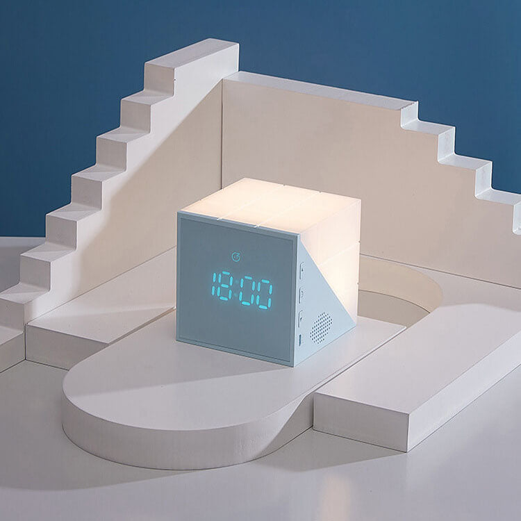 Creative Rubik's Cube Clock Led Night Light USB Smart Table Lamp