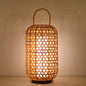 Modern Rattan Weaving Cylinder Outdoor Waterproof Floor Lamp