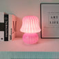 French Cream Handmade Glass Mushroom 1-Light Table Lamp