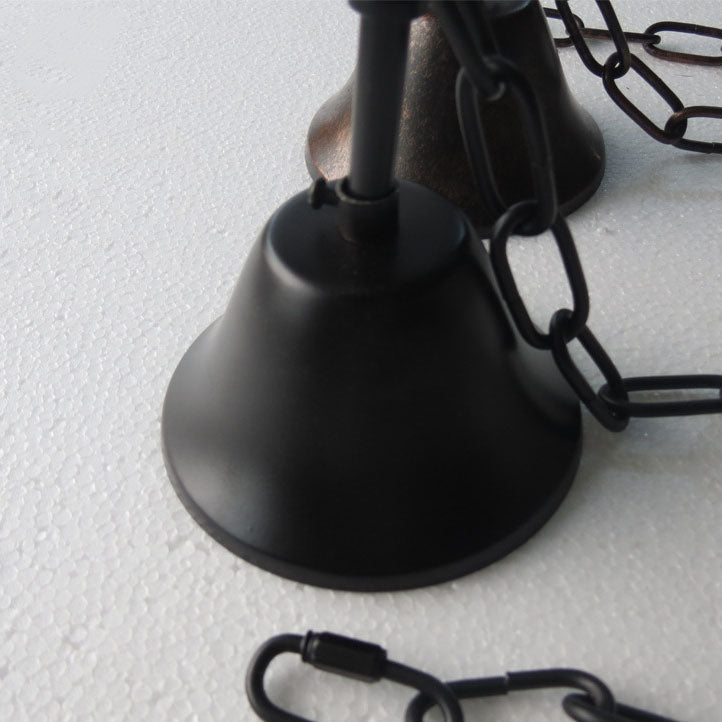 Rustic Glass & Iron 3-Light Chandelier