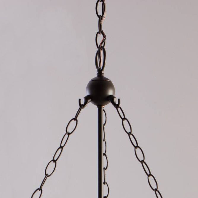 Rustic Glass & Iron 3-Light Chandelier