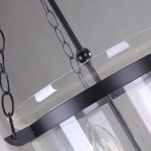 Rustic Glass & Iron 3-Light Chandelier