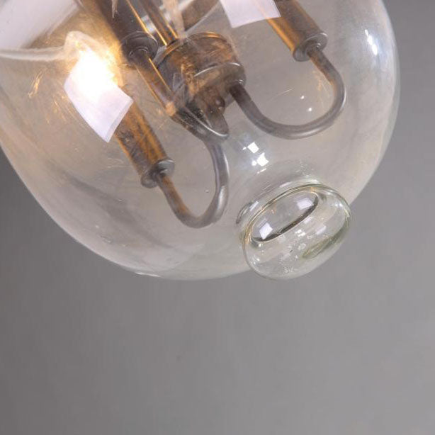 Rustic Glass & Iron 3-Light Chandelier