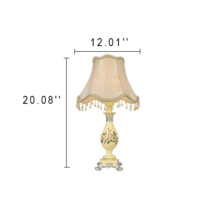 European Style Court Fabric Dome 1-Light Table Lamp