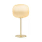 Nordic Light Luxury Milk White Stripes Glass Oval 1-Light Table Lamp