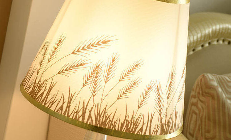 Simple Fabric Lampshade Silver Base 1-Light Table Lamp