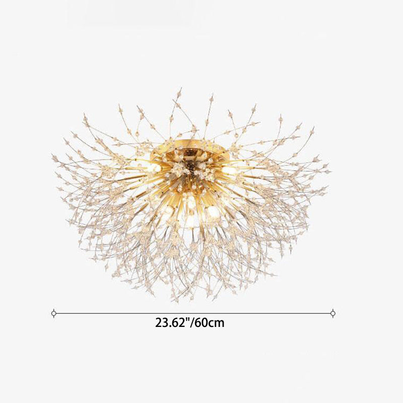 Dandelion Crystal Semi-Flush Ceiling Light