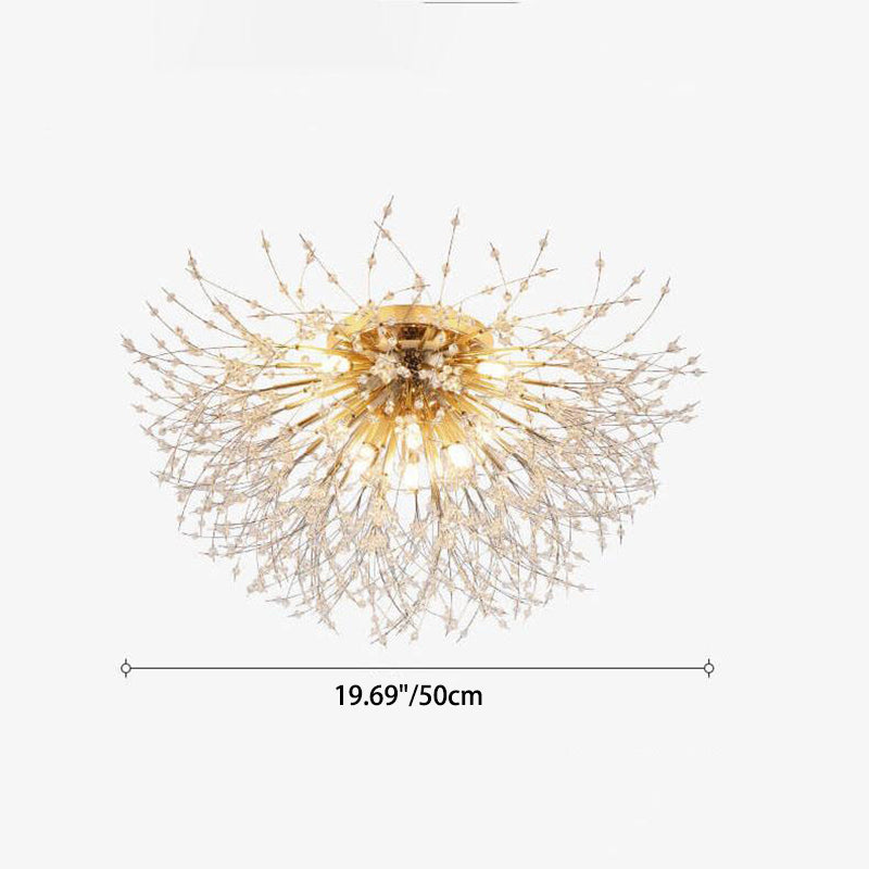 Dandelion Crystal Semi-Flush Ceiling Light