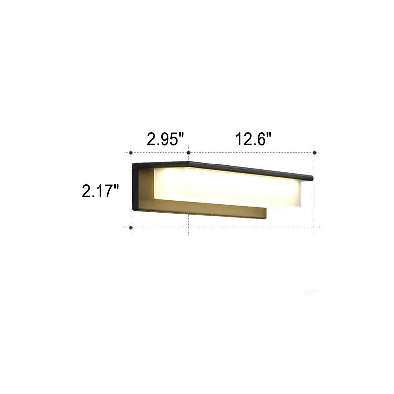 Modern Solar Rectangular Aluminum PC Outdoor LED Wall Sconce Lamp