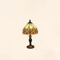 Traditional Tiffany Resin Glass Umbrella Shape 1-Light Table Lamp For Bedroom