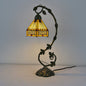 Tiffany Rustic Rose Stained Glass Vine Resin 1-Light Table Lamp