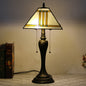 Traditional Tiffany Petal Glass Resin 1-Light Table Lamp For Living Room
