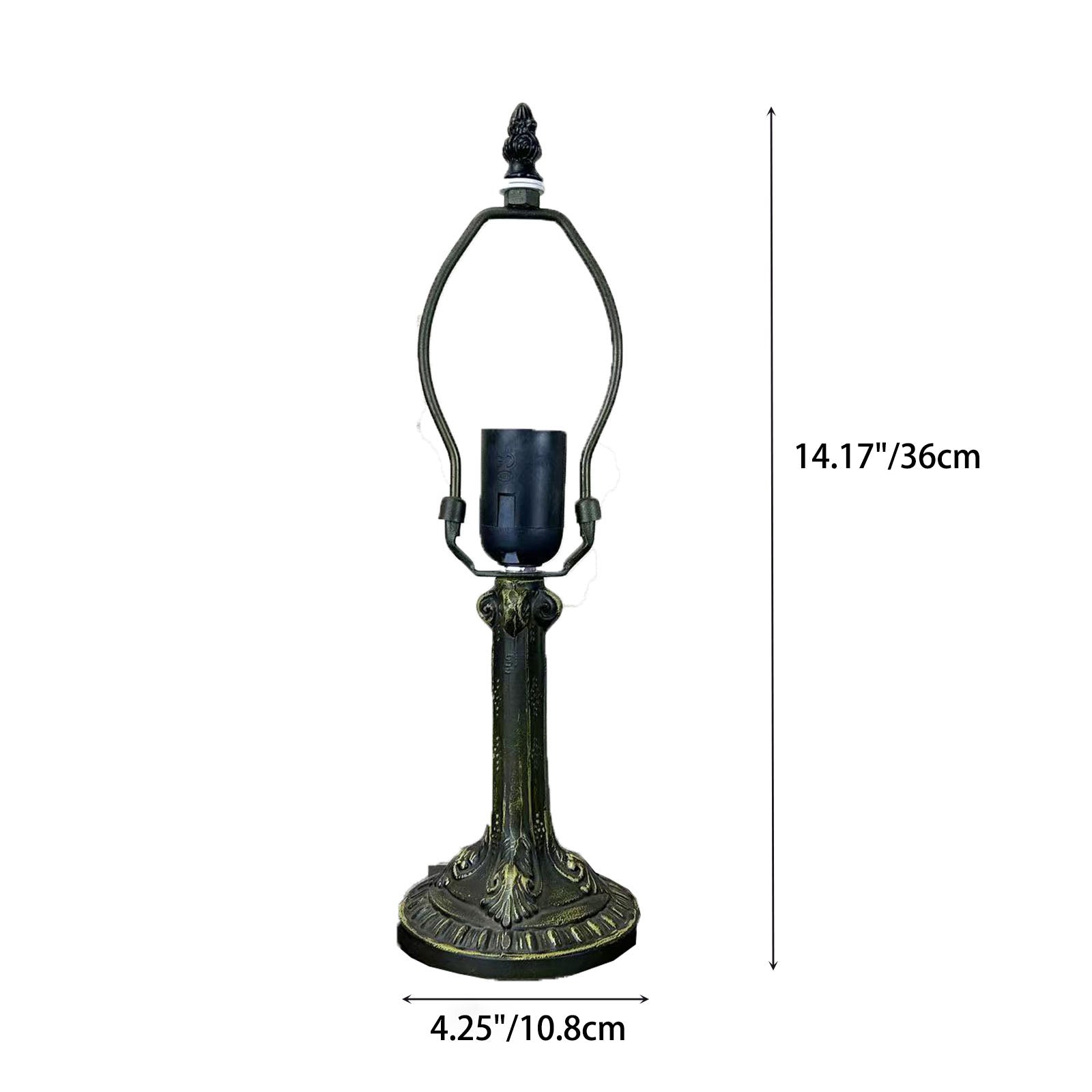 Traditional Tiffany Alloy Glass Dome Flower 1-Light Table Lamp For Bedside