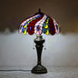 European Vintage Tiffany Dragonfly Peacock Glass Resin 1-Light Table Lamp