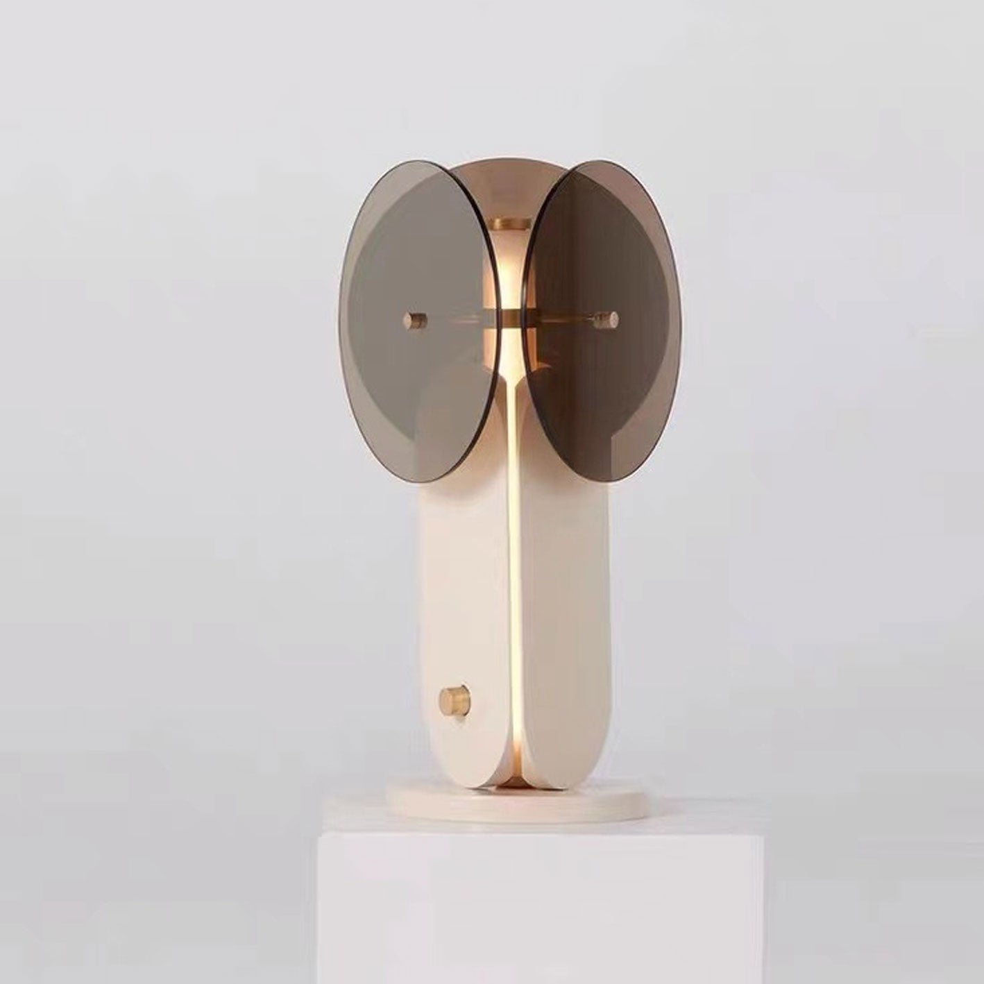 Modern Creative Splicing Glass Iron LED Table Lamp