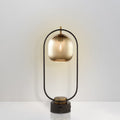 Modern Amber Glass Ring 1-Light Table Lamp