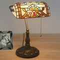 Vintage Stained  Glass 1-Light Zipper Switch Table Lamp
