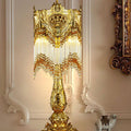 French Brass Crystal Tassel Luxury 1-Light Table Lamp
