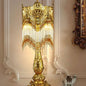 French Brass Crystal Tassel Luxury 1-Light Table Lamp
