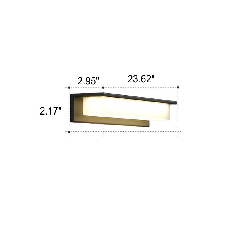 Modern Solar Rectangular Aluminum PC Outdoor LED Wall Sconce Lamp