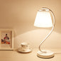 Nordic Cylinder Fabric Shade Curved 1-Light Table Lamp