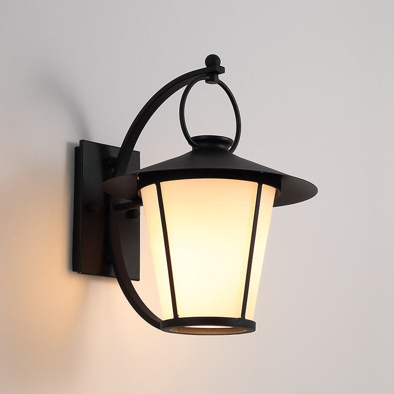 European Retro Glass Iron Moisture-proof Outdoor Patio Aisle 1-Light Wall Sconce Lamp