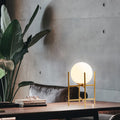 Nordic Minimalist Glass Round Ball Iron Shelf Base 1-Light Table Lamp