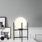 Nordic Minimalist Glass Round Ball Iron Shelf Base 1-Light Table Lamp