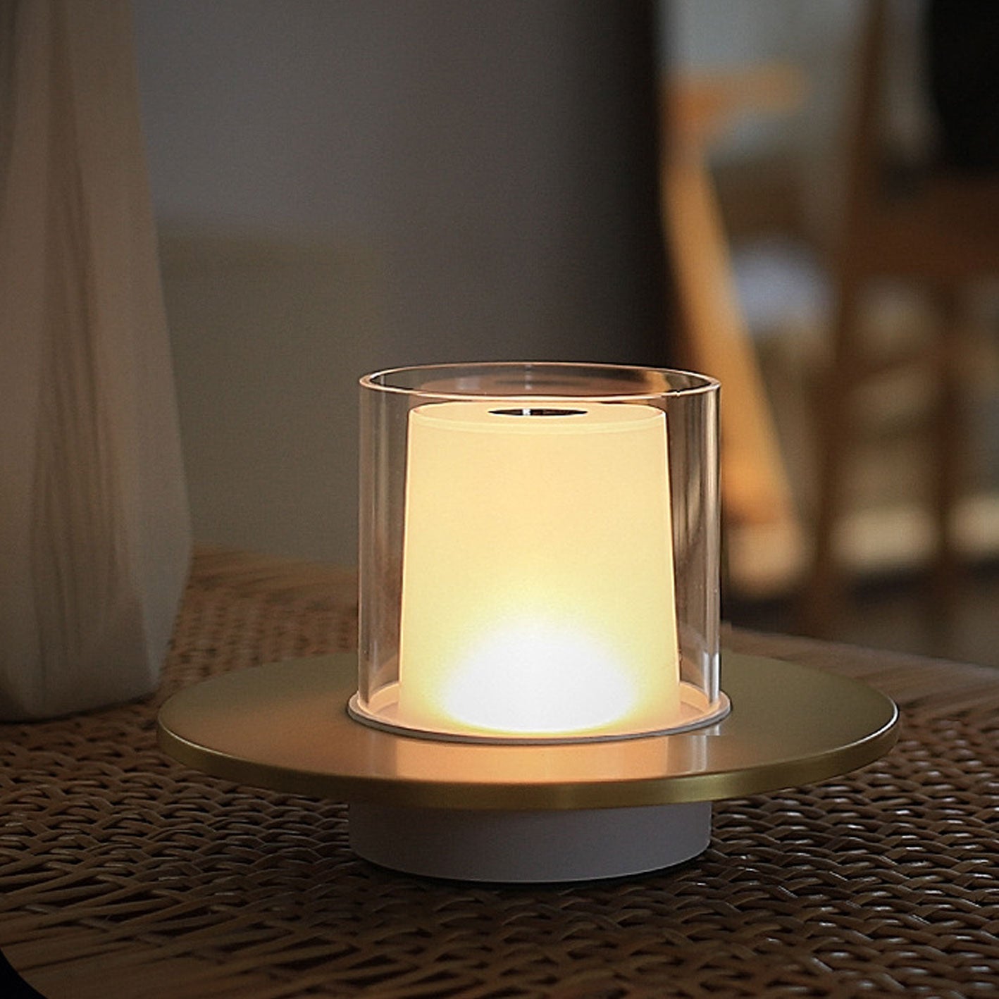 Modern Light Luxury Cylindrical LED Candlestick Night Light Table Lamp